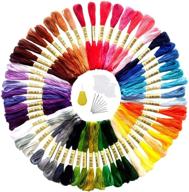 🧵 50 skeins friendship bracelets embroidery floss thread with 10 floss bobbins, 9 needles & 1 needle threader logo