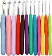 12-piece set of anyvolume crochet hooks needles perfect for knitting, yarn weaving, and crafts with soft handle logo