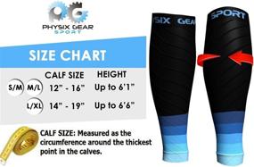 img 3 attached to 🩲 Physix Gear Sport Compression Calf Sleeves - Men & Women Shin Splint Compression Sleeve 20-30mmHg, Top Footless Compression Socks for Running, Nurses, Pregnancy, and Post-Surgery Relief (1 Pair)