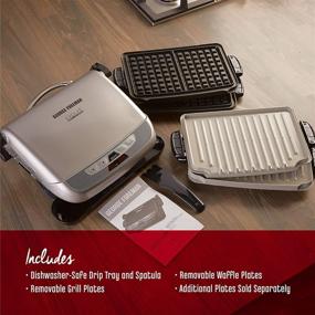 img 1 attached to 🍳 George Foreman GRP4842P Evolve Grill with Ceramic Grilling and Waffle Plates, Platinum