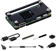 🖤 black pi zero case kit with heatsink, hdmi adapter, and heatsink for raspberry pi zero w/pi zero 1.3/pi zero wh logo