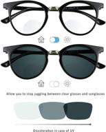 👓 lifeart bifocal reading glasses with transition photochromic dark grey sunglasses, oval frame, computer reading glasses - anti glare, black (+0.00/+2.00 magnification) logo