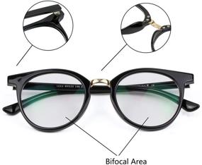 img 2 attached to 👓 LifeArt Bifocal Reading Glasses with Transition Photochromic Dark Grey Sunglasses, Oval Frame, Computer Reading Glasses - Anti Glare, Black (+0.00/+2.00 Magnification)