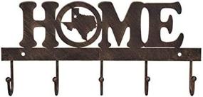 img 3 attached to 🌟 Vintage Dark Brown Metal Barn Star Key Rack Holder: 12" Wall Mounted Decor with 5 Hooks - Western Home Decor Texas