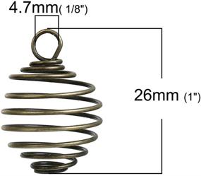 img 2 attached to 🔮 PEPPERLONELY 10pc Spiral Bead Cage Charms Pendants - Antique Bronze Alloy, 26x19mm