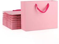 🛍️ kraft gift wrap bags, eusoar 10.6x3.1x8.3" 20pcs kraft handled paper bags, pink durable sturdy bags for shopping and merchandise, homemade decoration present bags logo