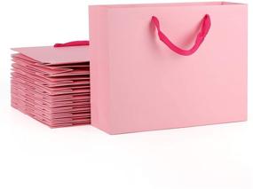 img 4 attached to 🛍️ Kraft Gift Wrap Bags, EUSOAR 10.6x3.1x8.3" 20pcs Kraft Handled Paper Bags, Pink Durable Sturdy Bags for Shopping and Merchandise, Homemade Decoration Present Bags