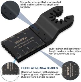 img 3 attached to 🔧 HERKKA Wood Oscillating Multitool Quick Release Saw Blades - Compatible with Fein Multimaster, Porter Cable, Black & Decker, Bosch, Dremel, Craftsman, Ridgid, Ryobi, Makita, Milwaukee, Dewalt, Rockwell