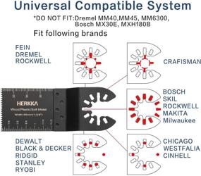 img 2 attached to 🔧 HERKKA Wood Oscillating Multitool Quick Release Saw Blades - Compatible with Fein Multimaster, Porter Cable, Black & Decker, Bosch, Dremel, Craftsman, Ridgid, Ryobi, Makita, Milwaukee, Dewalt, Rockwell