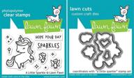 🦄 lawn fawn a little sparkle unicorn stamps and dies set - 2 item bundle - quality craft supplies logo