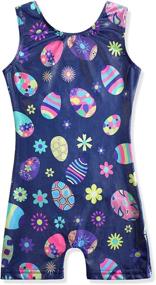 img 4 attached to 🦄 Girls Gymnastics Unicorn Leotards: Shiny Rainbow Blue Hotpink Athletic Dancewear