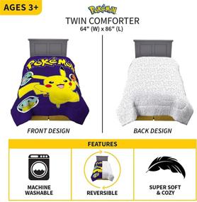 img 2 attached to 🐭 Pokemon Pikachu Twin Size Comforter - Franco Kids Bedding, Super Soft Microfiber, 64"x 86