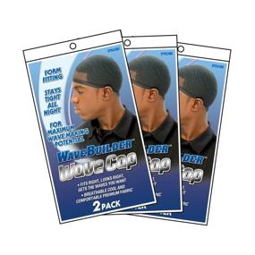 img 1 attached to 🌊 WaveBuilder Wave Cap - Enhances Hair Waves and Supports Optimal Uniformity, Pack of 6 (Black)