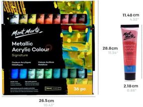 img 3 attached to 🎨 Mont Marte Premium Metallic Acrylic Paint Set - 36 Colors, 36ml Tubes - Ideal for Canvas, Card, Paper, and Wood Surfaces