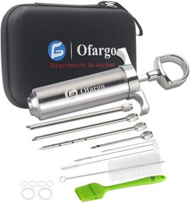 img 4 attached to Premium Ofargo Stainless Steel Meat Injector: 4 Marinade Needles, Travel Case, Large Capacity - Perfect for BBQ Grill Smokers! Includes Paper User Manual & E-Book Recipes