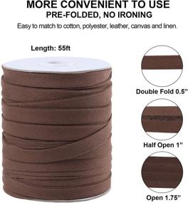 img 3 attached to 🧵 Versatile Bias Tape Double Fold 1/2 inch: Brown, 55 Yards. Includes 4 Sewing Chalks for Crafts, Seaming, Hemming, and Quilting.