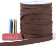 🧵 versatile bias tape double fold 1/2 inch: brown, 55 yards. includes 4 sewing chalks for crafts, seaming, hemming, and quilting. logo