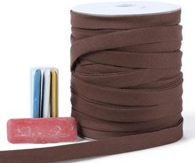 img 4 attached to 🧵 Versatile Bias Tape Double Fold 1/2 inch: Brown, 55 Yards. Includes 4 Sewing Chalks for Crafts, Seaming, Hemming, and Quilting.