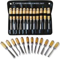🪚 wood carving chisel set - 12 pieces, beginner-friendly diy woodworking kit with sharp tools, perfect gift for beginners in woodworking logo