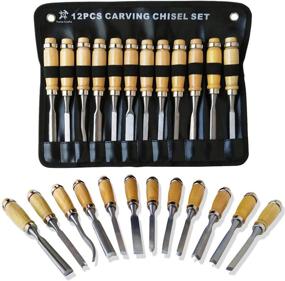 img 4 attached to 🪚 Wood Carving Chisel Set - 12 Pieces, Beginner-Friendly DIY Woodworking Kit with Sharp Tools, Perfect Gift for Beginners in Woodworking