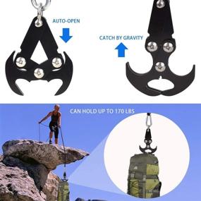 img 3 attached to Черный карабин из нержавеющей стали Cyfie Grappling Hook