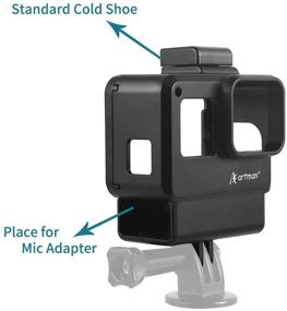 img 2 attached to Artman Housing Case with Microphone Cold Shoe Adapter for Gopro Hero 7/6/5 Black - Ultimate Vlogging Frame Cage Mount and Action Camera Accessory