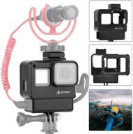 artman housing case with microphone cold shoe adapter for gopro hero 7/6/5 black - ultimate vlogging frame cage mount and action camera accessory logo