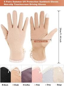 img 3 attached to 🌸 Stay Chic & Protected: 6 Pairs of Bowknot Floral Gloves with UV Protection, Anti-Slip & Touchscreen Features for Summer