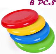 🏖️ agreatca 8-pack 8-inch flying discs saucer flyer disks - fun summer outdoor activity game for camping, backyard games - ideal birthday party favors логотип