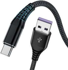 img 4 attached to 🔌 1-футовый USB-кабель Type C [3 шт] - Премиальный плетеный кабель быстрой зарядки из нейлона для Samsung Galaxy A51/A20/A10/S10/S9/S8/Note 8, зарядное устройство Type C 1-футовый USB-кабель - Серый