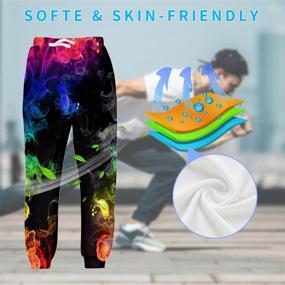 img 1 attached to 👖 Uideazone Graffiti Activity Cotton Sweatpants for Boys' Clothing