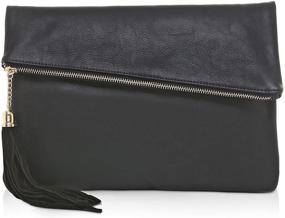 img 3 attached to 👜 Стильная и универсальная: сумочка-клатч с помпоном MG Collection в черном цвете