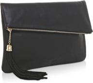 👜 стильная и универсальная: сумочка-клатч с помпоном mg collection в черном цвете логотип