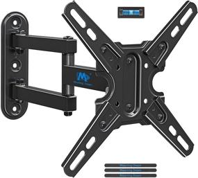 img 4 attached to Крепление для телевизора Mounting Dream с полным диапазоном движения для телевизоров от 13 до 43 дюймов, до 50 фунтов - поворотное, наклонное и установка на одном креплении - совместимо с VESA 200×200мм.