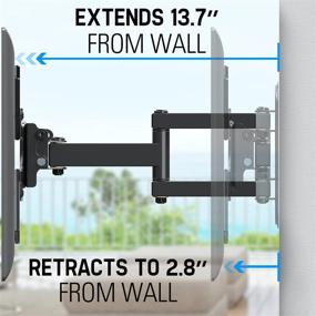 img 2 attached to Крепление для телевизора Mounting Dream с полным диапазоном движения для телевизоров от 13 до 43 дюймов, до 50 фунтов - поворотное, наклонное и установка на одном креплении - совместимо с VESA 200×200мм.