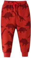 🦖 eulla dinosaur drawstring sweatpants: comfortable boys' clothing in size 6 pants logo