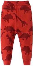 img 3 attached to 🦖 EULLA Dinosaur Drawstring Sweatpants: Comfortable Boys' Clothing in Size 6 Pants