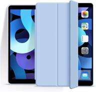 🔵 aoub case for ipad mini 4 - ultra-slim lightweight trifold stand - smart auto sleep/wake cover - soft tpu silicone back case - ipad mini 4th generation 7.9 inch - light blue logo