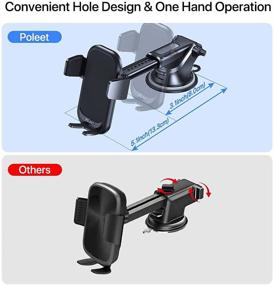 img 3 attached to 📱 ПОЛИТ 3-в-1 автомобильный держатель для телефона - универсальный держатель для смартфона для приборной панели, лобового стекла и вентиляции - удобное одноручное управление - совместимо с iPhone 11 Pro Max, XR, SE, Samsung, Pixel.