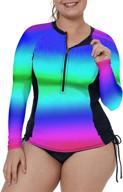 🌈 xakalaka women's multicolor striped rashguard with zip front - trendy clothing logo