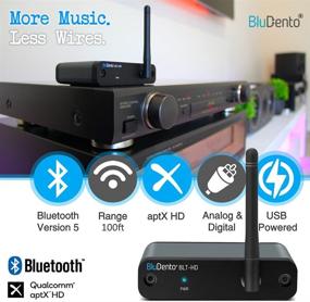 img 3 attached to 🎧 BluDento BLT-HD, Hi-Fi aptX HD Bluetooth 5.0 Music Receiver with Long Range, Integrated Burr Brown DAC, for Streaming Audio to A/V Receivers, Powered Speakers, Amplifiers