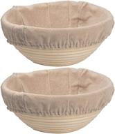 набор из 2 корзин для расстойки теста doyolla диаметром 8,5 дюймов с подкладками - идеально подходит для выпечки хлеба на закваске дома логотип