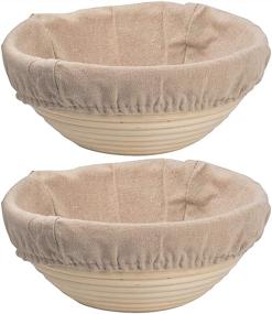 img 4 attached to Set of 2 DOYOLLA 8.5-Inch Round Dough Proofing Baskets with Liners - Ideal for Sourdough Bread Baking at Home