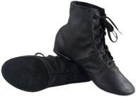 👞 affordable children's practice jazz boots - soft leather lace-up dancing shoes for kids (little kid/big kid) logo