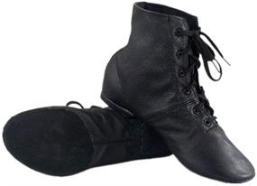img 4 attached to 👞 Affordable Children's Practice Jazz Boots - Soft Leather Lace-up Dancing Shoes for Kids (Little Kid/Big Kid)