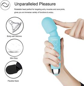 img 1 attached to 💙 Cordless Portable Micro Wand Massager: 20 Vibration Patterns, 8 Powerful Speeds, Waterproof Electric Massage for Pain Relief - Blue