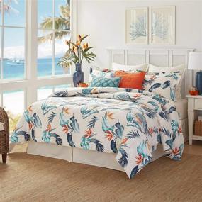 img 4 attached to 🐦 Queen Size Blue Tommy Bahama Birdseye View Comforter Set