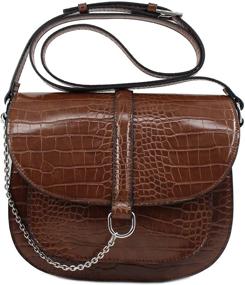 img 4 attached to Leather Vintage Alligator Crossbody Satchel