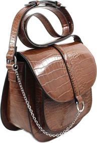 img 3 attached to Leather Vintage Alligator Crossbody Satchel