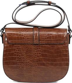 img 1 attached to Leather Vintage Alligator Crossbody Satchel